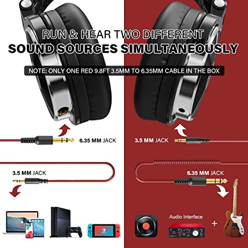 Auriculares para DJ OneOdio, auriculares de estudio, auricular sobre la oreja, auriculares estéreo de alta calidad con cable con micrófono, auriculares cómodos plegables con orejeras de proteínas Auriculares para DJ OneOdio, auriculares de estudio, auricular sobre la oreja, auriculares estéreo de alta calidad con cable con micrófono, auriculares cómodos plegables con orejeras de proteínas