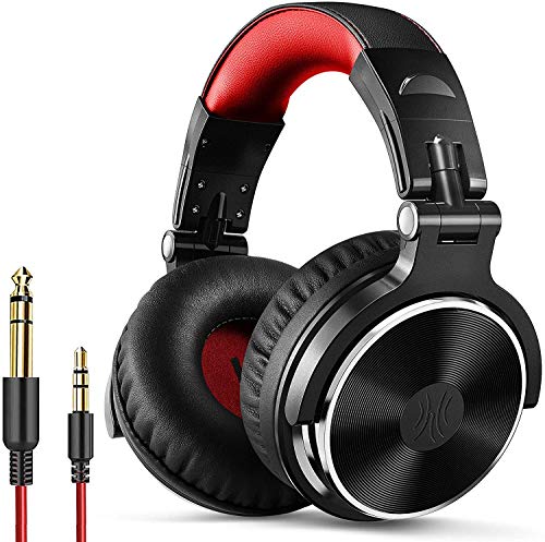 Auriculares para DJ OneOdio, auriculares de estudio, auricular sobre la oreja, auriculares estéreo de alta calidad con cable con micrófono, auriculares cómodos plegables con orejeras de proteínas