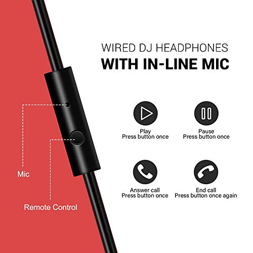 Auriculares para DJ OneOdio, auriculares de estudio, auricular sobre la oreja, auriculares estéreo de alta calidad con cable con micrófono, auriculares cómodos plegables con orejeras de proteínas Auriculares para DJ OneOdio, auriculares de estudio, auricular sobre la oreja, auriculares estéreo de alta calidad con cable con micrófono, auriculares cómodos plegables con orejeras de proteínas