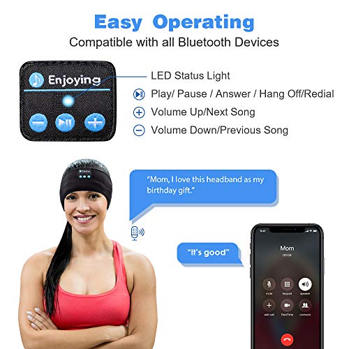 Auriculares para Dormir Regalos Originales para Hombre Mujer - Regalos Originales Auriculares Dormir Deportes Diadema Bluetooth, Suave Orejeras para Dormir con Ultrafinos HD Estéreo Altavoces (Black) Auriculares para Dormir Regalos Originales para Hombre Mujer - Regalos Originales Auriculares Dormir Deportes Diadema Bluetooth, Suave Orejeras para Dormir con Ultrafinos HD Estéreo Altavoces (Black)