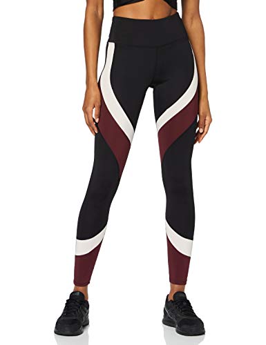 Aurique Leggings deportivos para Mujer, Negro (Black/Port Royale/Blush), L