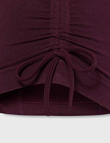 AURIQUE Shorts de Yoga Mujer, Pack de 2, Multicolor (Black & Pickled Beet)., 40, Label:M