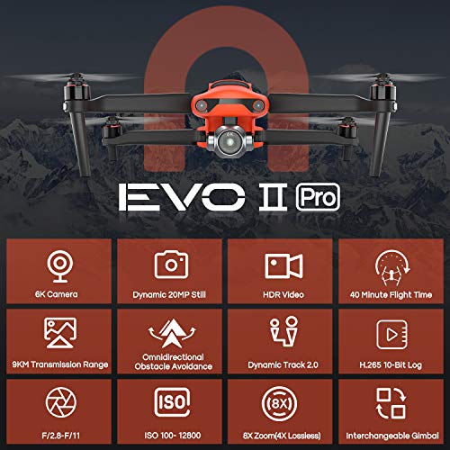 Autel Robotics EVO 2 Pro Drone con 6K HDR Video para Profesionales, Paquete Resistente con €429 Kit de Accesorios de Valor (Manual de Usuario Solo en Inglés)