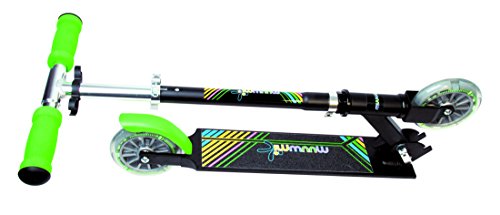 Authentic Sports & Toys GmbH – Scooter de Aluminio muuwmi Neon 125 mm, con Luces en Las Ruedas, Color Negro/Verde