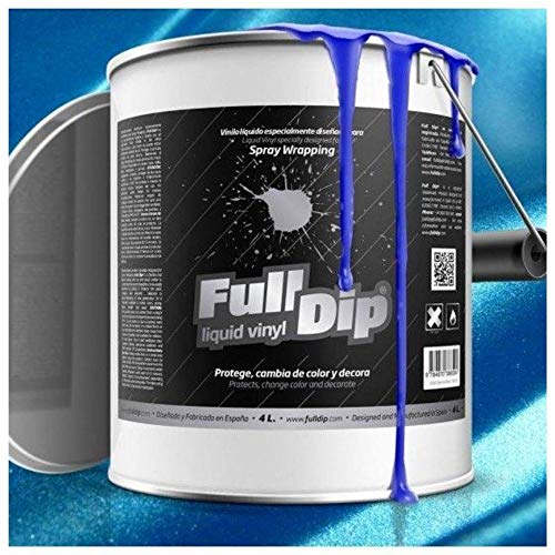 AutoFullCar - Full Dip Azul Metalizado Bote 4 litros Vinilo LÍQUIDO FULLDIP PLASTIDIP Listo para Pintar AutoFullCar - Full Dip Azul Metalizado Bote 4 litros Vinilo LÍQUIDO FULLDIP PLASTIDIP Listo para Pintar