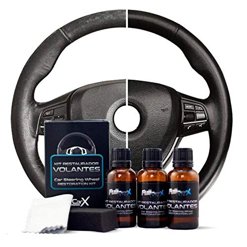 AutoFullCar - KIT RESTAURADOR VOLANTES CUERO FullCarX by Full Dip color negro | RENUEVA RESTAURA HIDRATA