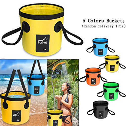 AUTOPkio Kit de Cubo Plegable portátil de la Ducha al Aire Libre, Cabezal de Ducha Que acampa Enchufe en el Adaptador del Cigarrillo 12V y da Vuelta al Agua en la Corriente apacible Constante AUTOPkio Kit de Cubo Plegable portátil de la Ducha al Aire Libre, Cabezal de Ducha Que acampa Enchufe en el Adaptador del Cigarrillo 12V y da Vuelta al Agua en la Corriente apacible Constante
