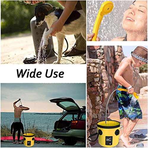 AUTOPkio Kit de Cubo Plegable portátil de la Ducha al Aire Libre, Cabezal de Ducha Que acampa Enchufe en el Adaptador del Cigarrillo 12V y da Vuelta al Agua en la Corriente apacible Constante AUTOPkio Kit de Cubo Plegable portátil de la Ducha al Aire Libre, Cabezal de Ducha Que acampa Enchufe en el Adaptador del Cigarrillo 12V y da Vuelta al Agua en la Corriente apacible Constante