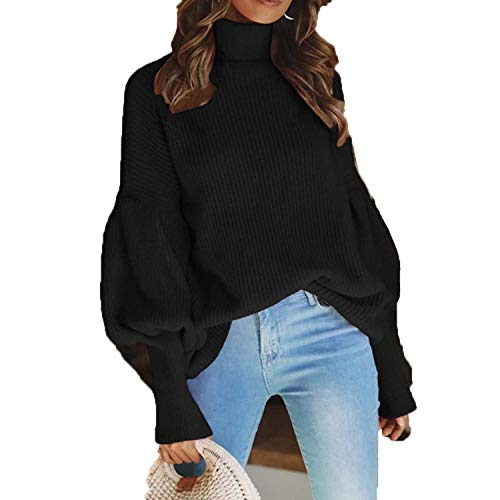 Autumn - Jersey de Manga Larga para Mujer (Cuello de Tortuga) Rojo M Autumn - Jersey de Manga Larga para Mujer (Cuello de Tortuga) Rojo M
