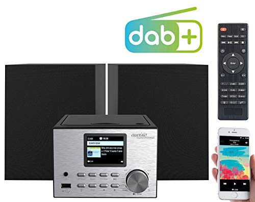 auvisio Radio Internet: Micro Sistema estéreo con Radio Web, Dab +, FM, Discos COMPACTOS, Bluetooth, USB, 60 vatios (Sistema estéreo con Radio Internet) auvisio Radio Internet: Micro Sistema estéreo con Radio Web, Dab +, FM, Discos COMPACTOS, Bluetooth, USB, 60 vatios (Sistema estéreo con Radio Internet)
