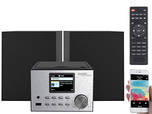 auvisio Radio Internet: Micro Sistema estéreo con Radio Web, Dab +, FM, Discos COMPACTOS, Bluetooth, USB, 60 vatios (Sistema estéreo con Radio Internet) auvisio Radio Internet: Micro Sistema estéreo con Radio Web, Dab +, FM, Discos COMPACTOS, Bluetooth, USB, 60 vatios (Sistema estéreo con Radio Internet)