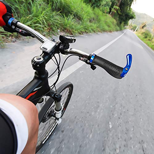 AUVSTAR Puños Bicicleta,Puños Bicicleta Ergonomicos,Bike Agarre de la Mano para Scooter Cruiser Urban Bicicleta Triciclo Silla de Ruedas Mountain Bike Road Bike MTB BMX Plegable Bicicleta. (Azul)