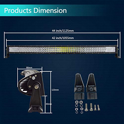 AUXTINGS 42 pulgadas 540W Curvo triple fila 7D LED barra de luz de trabajo Spot Flood Combo Beam DC 12V-24V 6000K vehículos todoterreno 4x4 Atvs Utvs AUXTINGS 42 pulgadas 540W Curvo triple fila 7D LED barra de luz de trabajo Spot Flood Combo Beam DC 12V-24V 6000K vehículos todoterreno 4x4 Atvs Utvs