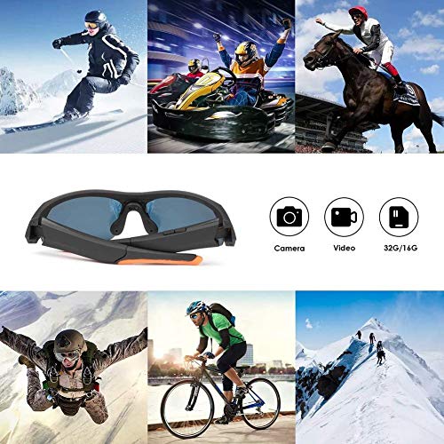 AUZZO HOME Gafas de Ciclismo Bluetooth con cámara Deportiva y Auriculares HD1080P Grabadora de Video Gafas de Sol Reproductor de MP3 para Caza Pesca Vacaciones de conducción