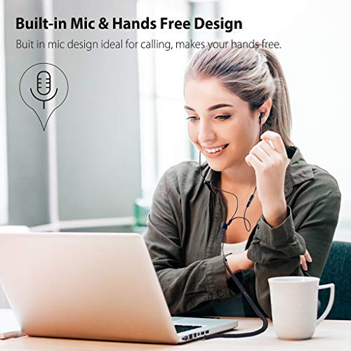 Avantree Auriculares para TV de Cable Extra-Largo con 5,5M / 18FT de Cable Extensible, Auriculares para PC Intraurales Estéreo de Metal con micrófono y Cable en Espiral – HF027 Avantree Auriculares para TV de Cable Extra-Largo con 5,5M / 18FT de Cable Extensible, Auriculares para PC Intraurales Estéreo de Metal con micrófono y Cable en Espiral – HF027