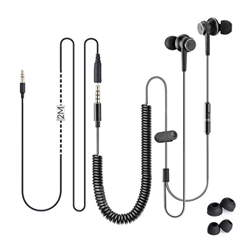 Avantree Auriculares para TV de Cable Extra-Largo con 5,5M / 18FT de Cable Extensible, Auriculares para PC Intraurales Estéreo de Metal con micrófono y Cable en Espiral – HF027 Avantree Auriculares para TV de Cable Extra-Largo con 5,5M / 18FT de Cable Extensible, Auriculares para PC Intraurales Estéreo de Metal con micrófono y Cable en Espiral – HF027