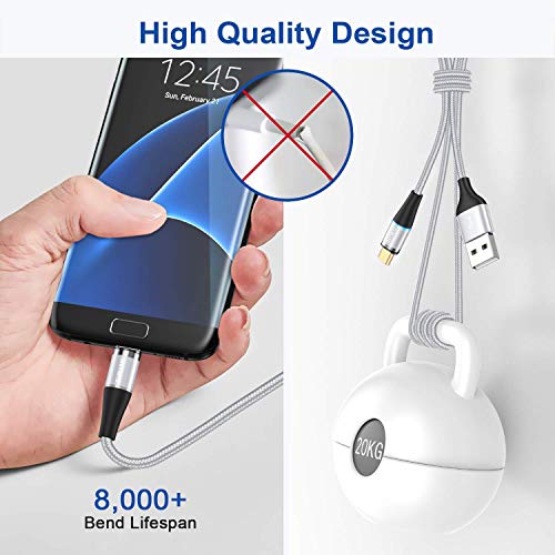 AVIWIS Cable USB Magnético, Multi 3 en 1 Cable Magnetic de Carga Cargador Iman con Adaptador Micro USB Tipo C IP Compatible con Android Galaxy, Xiaomi, Huawei, Honor (2M, Plata) AVIWIS Cable USB Magnético, Multi 3 en 1 Cable Magnetic de Carga Cargador Iman con Adaptador Micro USB Tipo C IP Compatible con Android Galaxy, Xiaomi, Huawei, Honor (2M, Plata)