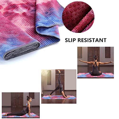 Avril Tian - Toalla de Yoga, Antideslizante, Absorbente de Sudor Súper Suave, Toalla de Yoga Caliente para Deportes, Pilates, Gimnasio y Entrenamiento, Morado