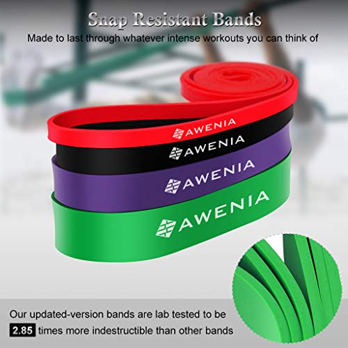 Awenia Bandas Elásticas de Resistencia para Dominadas Gomas de Fitness Ejercicios Cintas de Entrenamiento para Pilates Gimnasio Casa, Conjunto de 4 Bandas Awenia Bandas Elásticas de Resistencia para Dominadas Gomas de Fitness Ejercicios Cintas de Entrenamiento para Pilates Gimnasio Casa, Conjunto de 4 Bandas