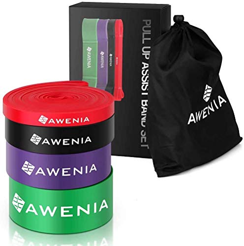 Awenia Bandas Elásticas de Resistencia para Dominadas Gomas de Fitness Ejercicios Cintas de Entrenamiento para Pilates Gimnasio Casa, Conjunto de 4 Bandas Awenia Bandas Elásticas de Resistencia para Dominadas Gomas de Fitness Ejercicios Cintas de Entrenamiento para Pilates Gimnasio Casa, Conjunto de 4 Bandas