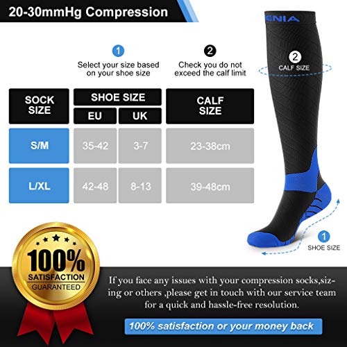 Awenia Calcetines de Compresión Deportivos Medias Transpirables para Hombres y Mujeres, para Crossfit Fútbol Avion Viaje Enfermera Awenia Calcetines de Compresión Deportivos Medias Transpirables para Hombres y Mujeres, para Crossfit Fútbol Avion Viaje Enfermera