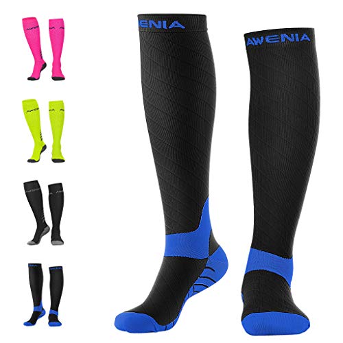 Awenia Calcetines de Compresión Deportivos Medias Transpirables para Hombres y Mujeres, para Crossfit Fútbol Avion Viaje Enfermera Awenia Calcetines de Compresión Deportivos Medias Transpirables para Hombres y Mujeres, para Crossfit Fútbol Avion Viaje Enfermera