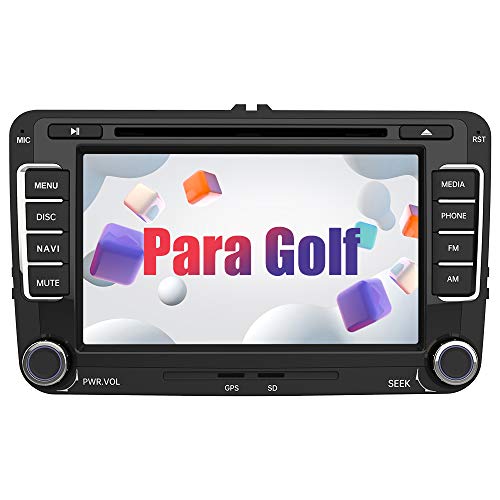 AWESAFE Radio Coche 7 Pulgadas con Pantalla Táctil 2 DIN para VW Golf, Autoradio con Bluetooth/GPS/FM/RDS/CD DVD/USB/SD, Apoyo Mandos Volante, Mirrorlink y Aparcamiento