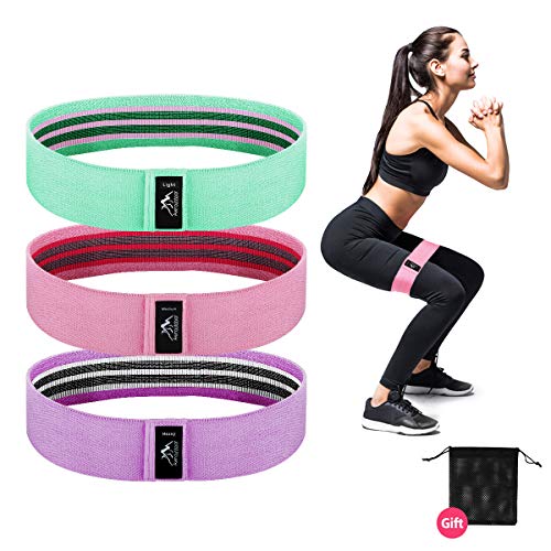 Awroutdoor Bandas de Resistencia Set - Antideslizantes Bandas de Ejercicio Premium, Tela Bandas Elasticas de Fitness para Cadera, Abdominales, Muslo y La Pantorrilla