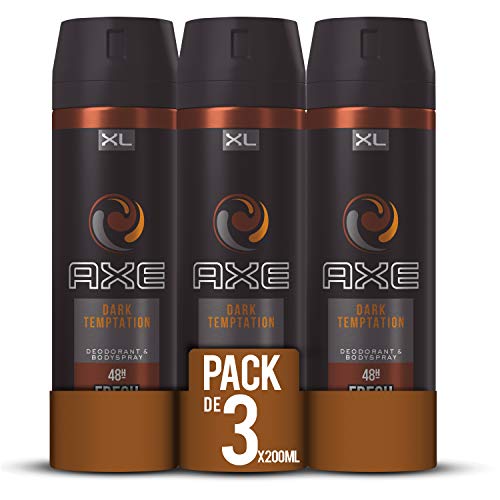 AXE Dark Temptation - Desodorante Bodyspray para hombre, 48 horas de protección, 200 ml, pack de 3 AXE Dark Temptation - Desodorante Bodyspray para hombre, 48 horas de protección, 200 ml, pack de 3