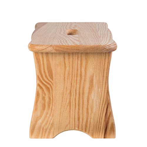 axentia de Madera Taburete de Paso - 100% Certificado FSC Madera de Pino, rústico Vintage Taburete de Paso para Adultos y niños - Madera Reposapiés 40 X 20 X 22 cm