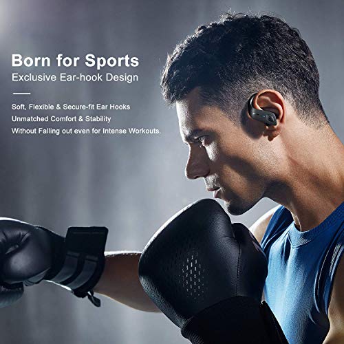 Axloie Auriculares Inalambricos Deporte IPX7 Impermeable 35H Autonomía Auriculares Bluetooth 5.0 Deportivos Cascos Inalambricos con Caja de Carga Running