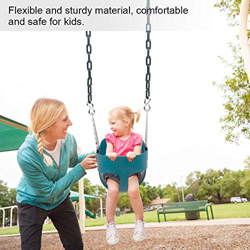AYNEFY Asiento de Columpio, Juguete de jardín con Columpio para niños en Eva Respaldo Alto de Seguridad con Cadenas Cubiertas de Verde Capacidad máxima 300 KG AYNEFY Asiento de Columpio, Juguete de jardín con Columpio para niños en Eva Respaldo Alto de Seguridad con Cadenas Cubiertas de Verde Capacidad máxima 300 KG