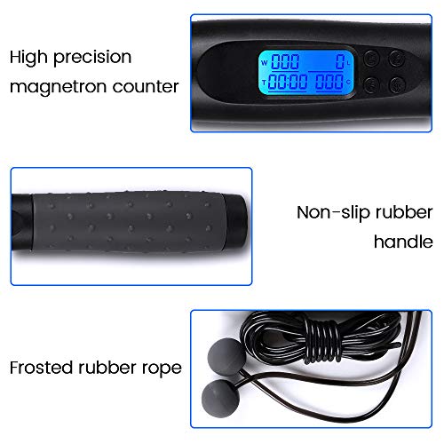 azamp Saltar la Cuerda de Conteo Automático Cuerda de Saltar Ajustable de Doble Propósito,Mango Antideslizante de ABS, Contador de Calorías Cuerda Electrónica para Saltar Adecuada para Fitness azamp Saltar la Cuerda de Conteo Automático Cuerda de Saltar Ajustable de Doble Propósito,Mango Antideslizante de ABS, Contador de Calorías Cuerda Electrónica para Saltar Adecuada para Fitness