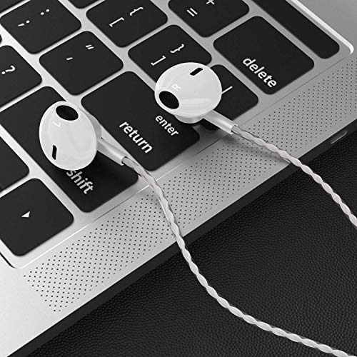 AzukiLife Auriculares In Ear, Auriculares con Cable y Micrófono Headphone Sonido Estéreo para Android, Smartphone, Samsung, Laptop, MP3,Tablets - Blanco Plateado AzukiLife Auriculares In Ear, Auriculares con Cable y Micrófono Headphone Sonido Estéreo para Android, Smartphone, Samsung, Laptop, MP3,Tablets - Blanco Plateado