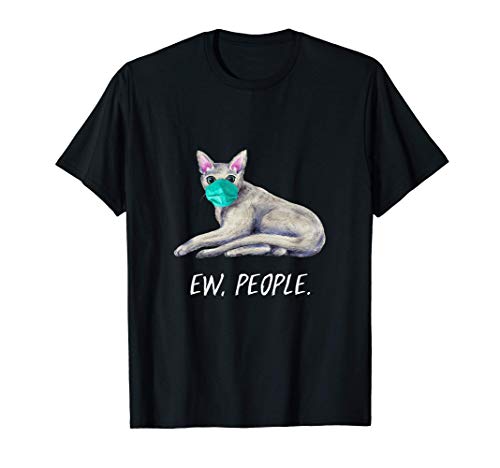 AZUL RUSO Gato Con Mascarilla Ew, People Camiseta