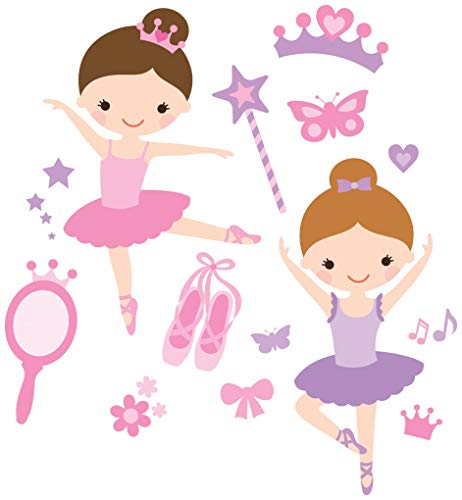 azutura Bailarina vinilos Decorativos Set Danza Ballet Pegatina Decorativos Pared Cuarto de niños del Dormitorio de Las Muchachas Decoración Disponible en 8 Tamaños X-Grande Digital