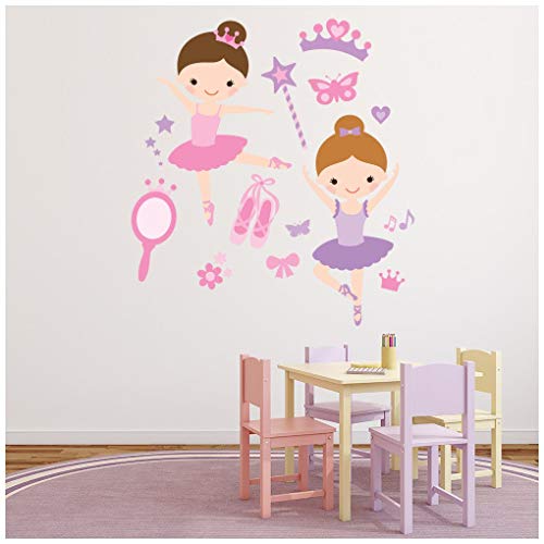 azutura Bailarina vinilos Decorativos Set Danza Ballet Pegatina Decorativos Pared Cuarto de niños del Dormitorio de Las Muchachas Decoración Disponible en 8 Tamaños X-Grande Digital