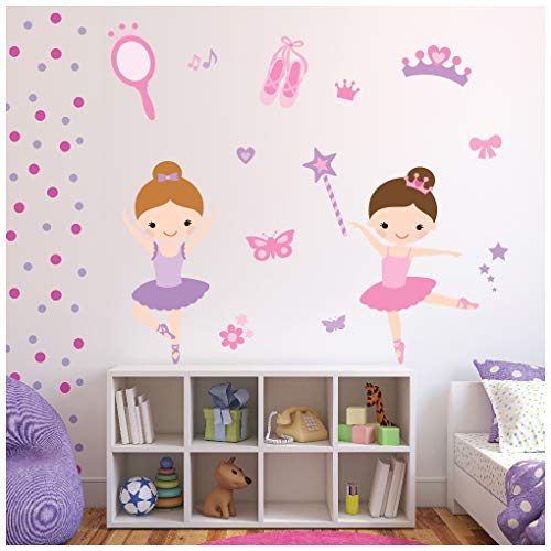 azutura Bailarina vinilos Decorativos Set Danza Ballet Pegatina Decorativos Pared Cuarto de niños del Dormitorio de Las Muchachas Decoración Disponible en 8 Tamaños X-Grande Digital