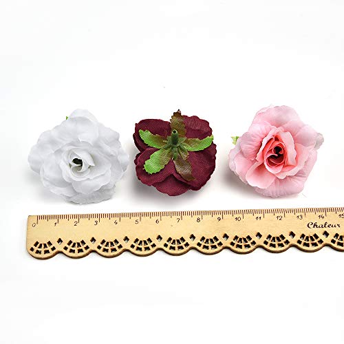 AzXU - Flores de seda decorativas, 30 unidades de 4 cm