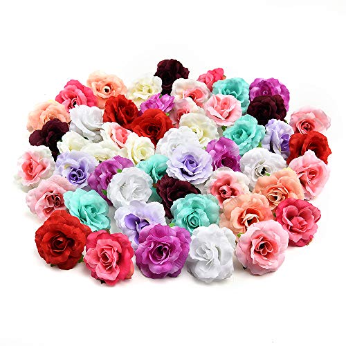 AzXU - Flores de seda decorativas, 30 unidades de 4 cm