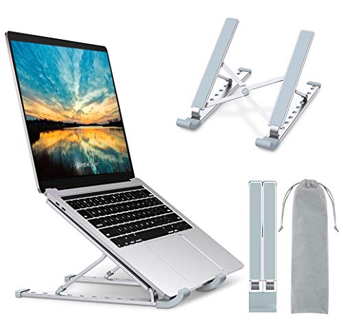 Babacom Soporte Portatil Mesa 9 Ángulos Adjustable, Aleación de Aluminio, Refrigeración Soporte Ordenador Portátil, Plegable Soporte para Portatil, para Macbook, PC y Otro 10-15.6” Portatiles