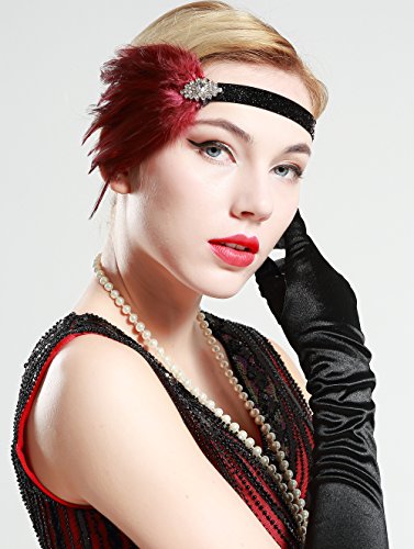 BABEYOND 1920 Flapper Diadema de Pluma Cinta para el Pelo Vintage Gatsby Disfraz Flapper Accesorios Fiesta Temática BABEYOND 1920 Flapper Diadema de Pluma Cinta para el Pelo Vintage Gatsby Disfraz Flapper Accesorios Fiesta Temática