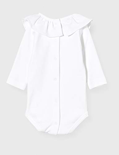 Babidu ODY Cuello Volante Manga Larga Ropa interior, BLANCO, 3 MESES Unisex bebé