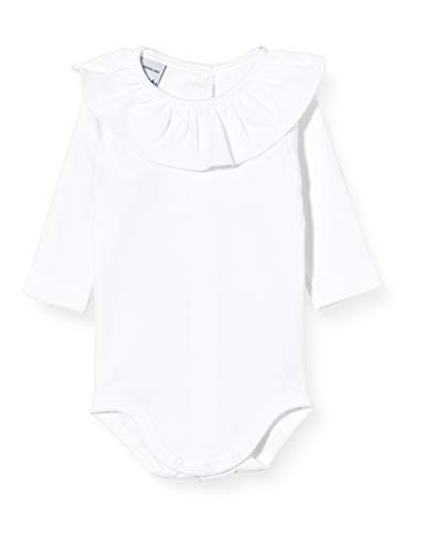 Babidu ODY Cuello Volante Manga Larga Ropa interior, BLANCO, 3 MESES Unisex bebé