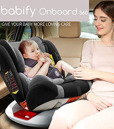 Babify Onboard Silla de Coche Giratoria 360º – Grupos 0/1/2/3 - Reclinable - Contramarcha hasta grupo 1 - Black Edition Babify Onboard Silla de Coche Giratoria 360º – Grupos 0/1/2/3 - Reclinable - Contramarcha hasta grupo 1 - Black Edition