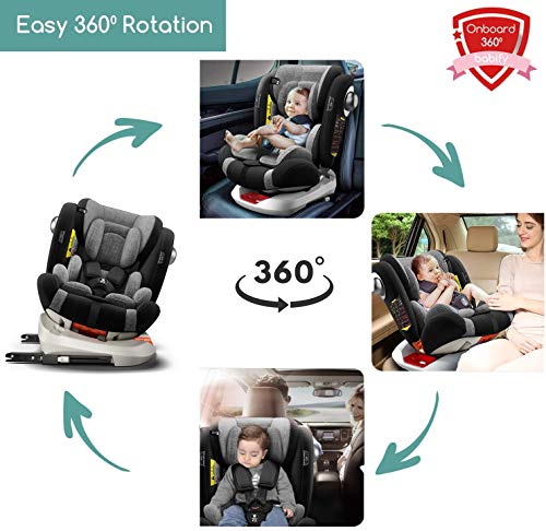 Babify Onboard Silla de Coche Giratoria 360º – Grupos 0/1/2/3 - Reclinable - Contramarcha hasta grupo 1 - Black Edition Babify Onboard Silla de Coche Giratoria 360º – Grupos 0/1/2/3 - Reclinable - Contramarcha hasta grupo 1 - Black Edition