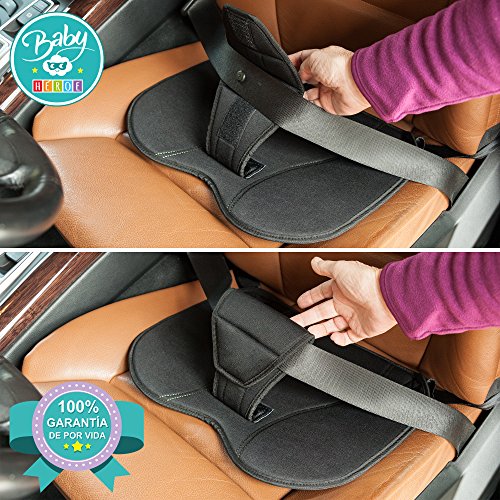 BABY HEROE - Cinturón de seguridad embarazada. Cinturón de uso obligatorio durante el embarazo, ajustable a cualquier asiento y coche