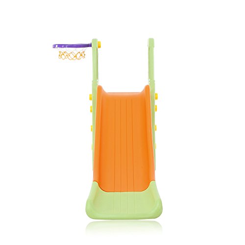 Baby Vivo Tobogán Parque para Infantil Niños Recto Diapositiva Interior y Aire Libre Juguetes Jardín en Naranja/Verde