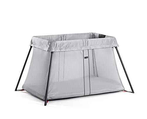 BabyBjörn Cuna de viaje Light + Sábana Ajustable, Plata BabyBjörn Cuna de viaje Light + Sábana Ajustable, Plata