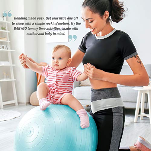 BABYGO Pelota de Pilates Embarazadas, Fitball, Ejercicio, Balón de Gimnasia Anti-Burst 1000 KG para Parto y Embarazo,Yoga, Fitness Bola con Bomba + Gratis Manual de Ejercicios 65cm